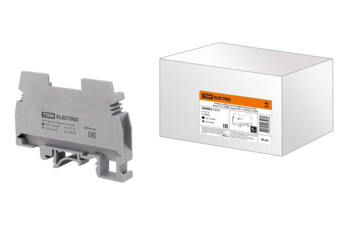 Зажим наборный измерительный ЗНН 6мм2 57А 400В серый (Ph-C URTK/S) | SQ0803-1111 TDM