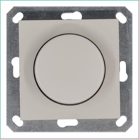 Светорегулятор поворотно-нажимной (диммер) LED 30-400Вт 1gang 2way механизм тауп Jasmart G4012T