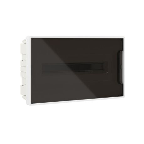 Щиток встраиваемый FRAME 18мод с тонированной дверцей 2 шинами PEN на 8 и 10 отверст. бел. DKC F18B1WD ДКС