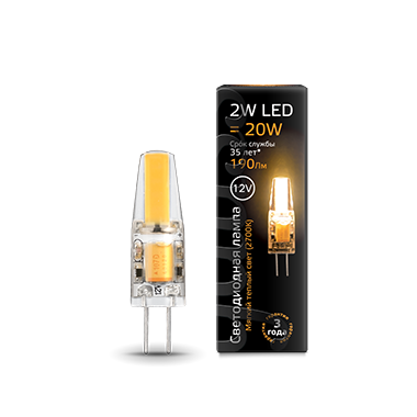 Лампа светодиодная LED 4 Вт 400 лм 3000К капсула теплый G4 AC/DC 12В керамическая низковольтная Elementary Gauss - 10714