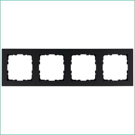Рамка G-Classic 4-постовая, цвет черный матовый (soft touch) - G1004PB Jasmart