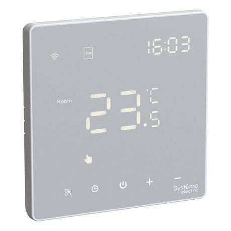 Термостат программируемый ArtGallery 16А с Wi-Fi для электрич. теплого пола моноблочный бел. SE GAL000138 APC