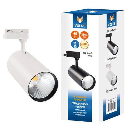 Светильник светодиодный трековый ULB-Q276 40W/3000К WHITE 3800 Лм 3000К белый | UL-00005946 Volpe Uniel