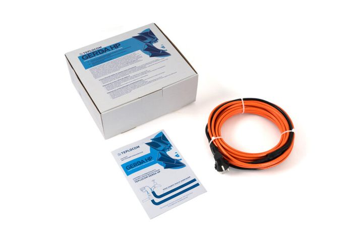 Комплект нагревательного саморегулирующегося кабеля TEPLOCOM GERDA HP-6,0 6м 102Вт | 2506 Бастион