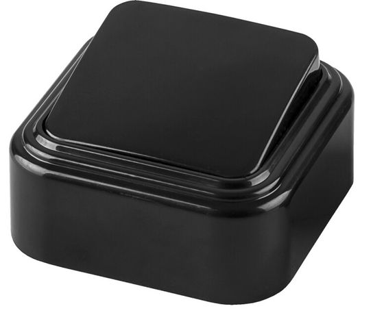 Выключатель наружный одноклавишный 250В, 6А, IP20, черный, Stekker - 32743 FERON PSW06-21-20