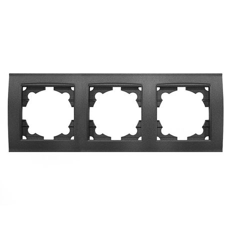 Рамка трехместная горизонтальная серия Бриллиант графит - 7947489-Gr Союз