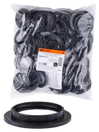 Кольцо для патрона Е27, термостойкий пластик, черный, Б/Н | SQ0335-0166 TDM