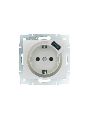 Розетка 1-м СП RAIN 16А IP20 с заземл. + USB механизм жемчуж./бел. перламутр. LEZARD 703-3088-181 LEZARD арт. 703-3088-181