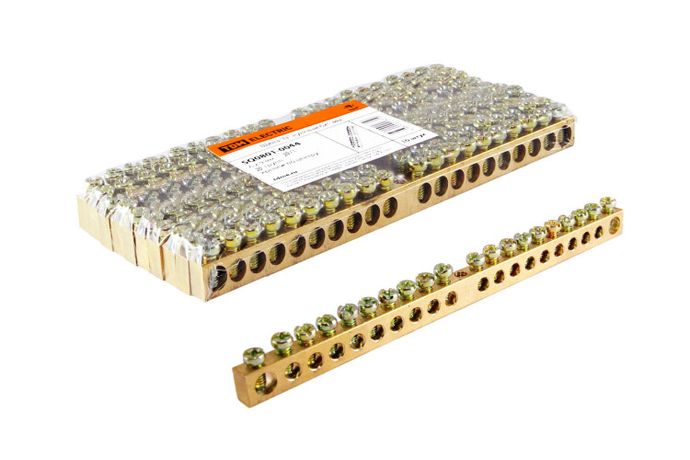 Шина "N" нулевая 6х9мм 20/1 (20 групп/крепеж по центру) | SQ0801-0044 TDM