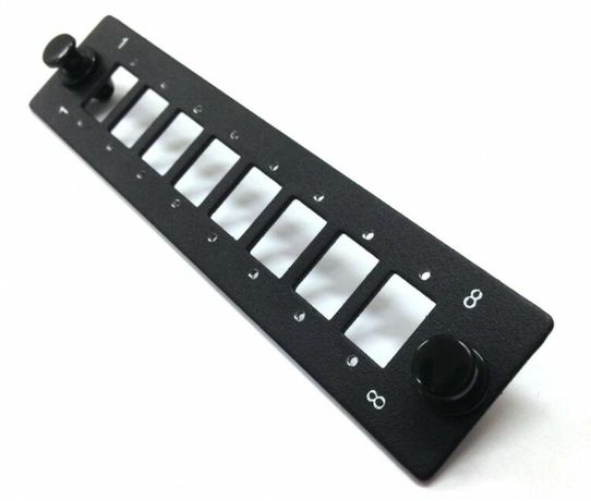 Панель лицевая FO-FP-W140H42-8SC/DLC-BK (модуль) для установки 8-SC(DLC), с отверстиями М2 крепления адаптера, черная | 250386 Hyperline