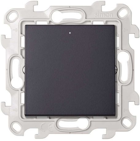 Однополюсный выключатель с подсветкой 10AX 250В цвета графит S24 Harmonie | 2420104-038 Simon