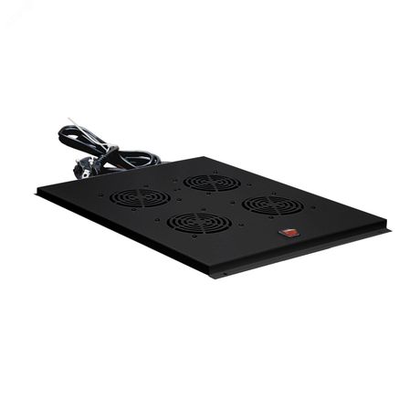 Модуль вентиляторный NTSS потолочный для шкафов серии R глубиной 800мм на 4 элемента без термостата, черный RAL 9005 - УТ000100721 NTSS-FAN4/800-BL