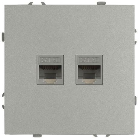 Розетка информационная 2-м RJ45 СП 16А IP20 250В Galaxy алюм. MC Б0070760 MC арт. Б0070760