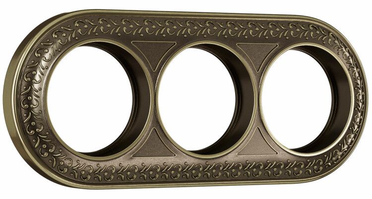 Электроустановочные изделия - Рамка на 3 поста (бронза) | a037199 Werkel WL70-frame-03/