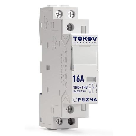 Контактор модульный 18мм 16А 230В АС 1НО 1НЗ PRIZMA TOKOV ELECTRIC TKE-PZ-MC-1-16-230-11 TOKOV ELECTRIC арт. TKE-PZ-MC-1-16-230-11