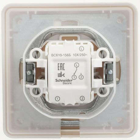 Переключатель проходной 1-кл. СП W59 10А IP20 10AX в сборе сл. кость SE VS610-156-28 APC
