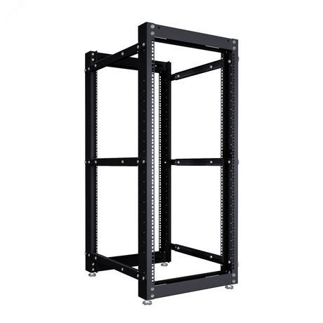 Стойка серверная OR двухрамная 33U 600-1000мм, комплект ножек, черный RAL 9005 - NTSS-2POR33U/600-1000-BL УТ000140601