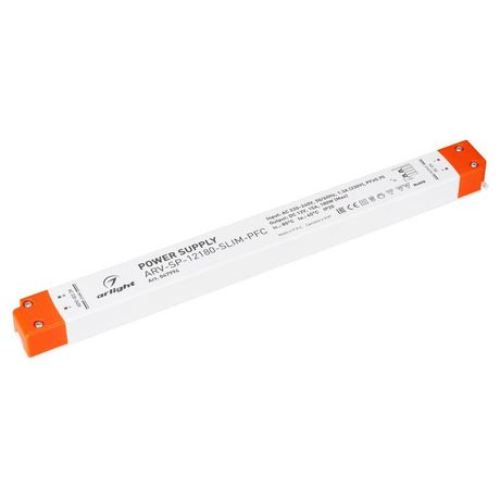 Блок питания ARV-SP-12180-SLIM-PFC (12V, 15A, 180W) (Arlight, IP20 Пластик, 5 лет) - 047994