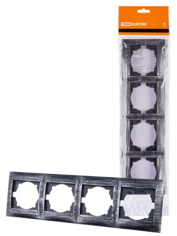 Рамка 4-х постовая горизонтальная старинное серебро "Лама" | SQ1815-0682 TDM