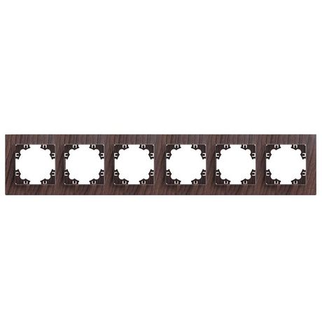 Рамка шестиместная горизонтальная серия Афина венге (еврослот) - A1043-V Союз