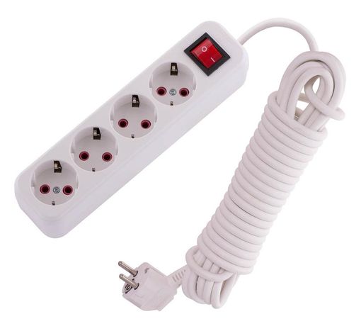 Удлинитель с заземлением 4 входа 7 метров выключателем - 720-0407-402 LEZARD