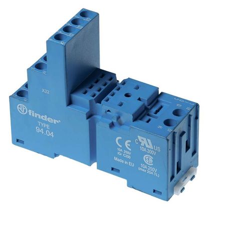 Розетка с винтовыми клеммами (с зажимной клетью) для применения 55.32/85.02/55.34/85.04, применять модули 99.02/86.10/86.20, синий, Поставляется Пластиковой клипсой-держателем 094.913 - 9404SPA FINDER