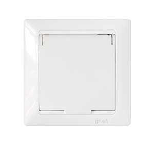 Розетка 1-м СП 16А IP44 с заземл. защ. шторки крышкой бел. Bylectrica РС16-394