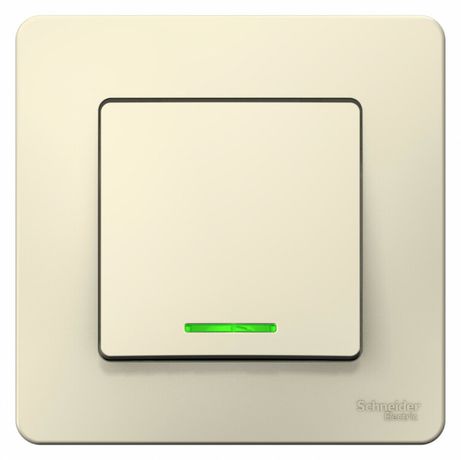 Выключатель 1-кл. СП Blanca 6А IP20 (сх. 1) 250В с подсветкой молочн. SE BLNVS006112 APC