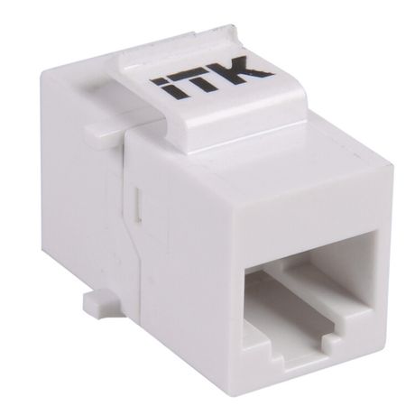 Адаптер проходной ITK IDC Dual-IDC Dual категория 5е UTP тип Keystone Jack белый - CS7-1C5EU IEK