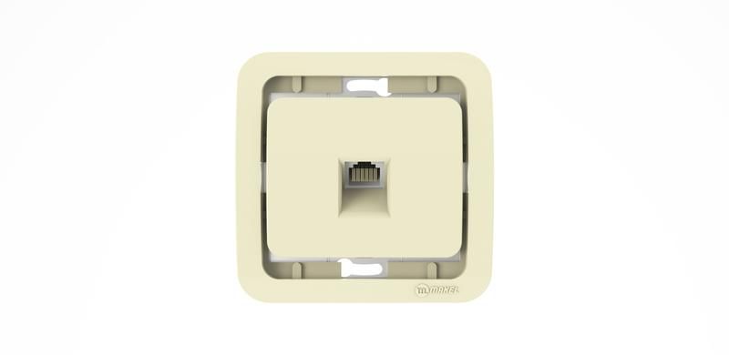 Розетка телефонная СП Mimoza TF без вставки евро стандарт крем. Makel 32014