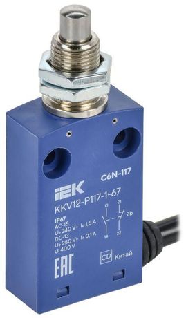 Выключатель концевой C6N-117 толкатель с резьбовым соединением IP67 IEK - KKV12-P117-1-67
