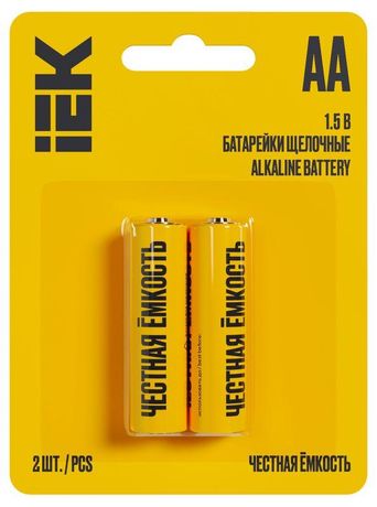 Батарейка щелочная Alkaline LR06/AA (2шт/блистер) IEK - ABT-LR06-OP-L02