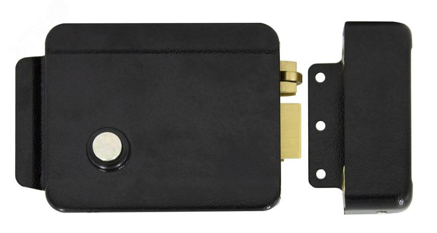 Замок электромеханический, накладной, универсальный (дверь наружу, внутрь), ролик взвода пружины,сталь,цвет черный 12В - AT-EL101AB AccordTec AT-01347