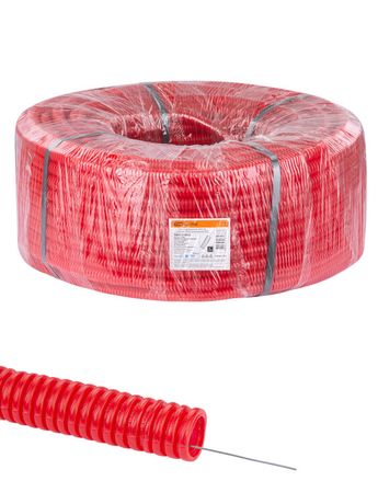 Труба гофрированная ПНД d 20 с зондом (100 м) легкая красная ТDM | SQ0413-0032 TDM