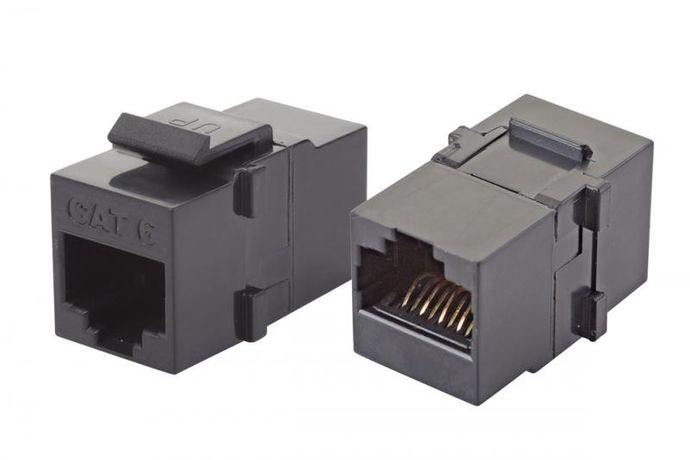 Адаптер проходной RJ45-RJ45. UTP категории 6 keystone. черный - 12B-U6-03BL Eurolan