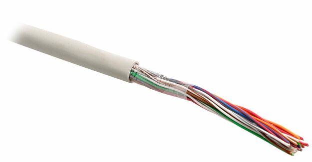 Кабель витая пара U/UTP кат.3 10 пар 26 AWG ОЖ solid PVC -20град.C - +60град.C UUTP10-C3-S26-IN-PVC-GY UTP10-C3-SOL-26AWG-IN-PVC-GY сер. Hyperline 36544