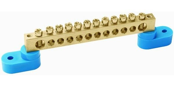 Шина "N" нулевая с изолятором на DIN-рейку 6x9мм стойка бол. 12 групп | SQ0801-0029 TDM