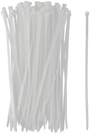 Хомуты нейлоновые для проводов, белые 100 шт., 4,8х250 мм - 60375 РОС