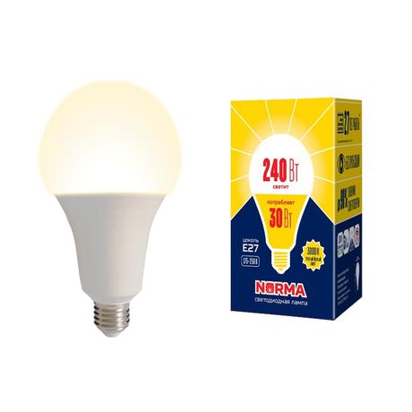 Лампа светодиодная LED-A95-30W/3000K/E27/FR/NR LED мощная 30 ватт А95 матовая Е27 серия Norma 3000K | UL-00005604 Volpe Uniel