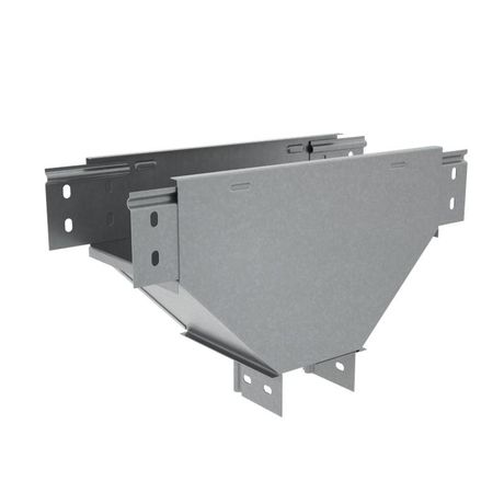 КМ PL6346 Ответвитель-переходник Т-образ вертикал с разворотом трассы на 90град 80х300-100 "ПЛЮС" (нижняя часть меньше исходной) TDPSplus90-80-300-100 INOX304 КМ-Профиль