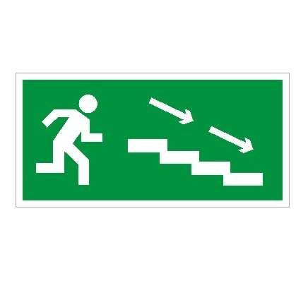 Пиктограмма ПЭУ 004 По лестнице вниз направо (242х50) PC-M - 2502000720 Световые Технологии