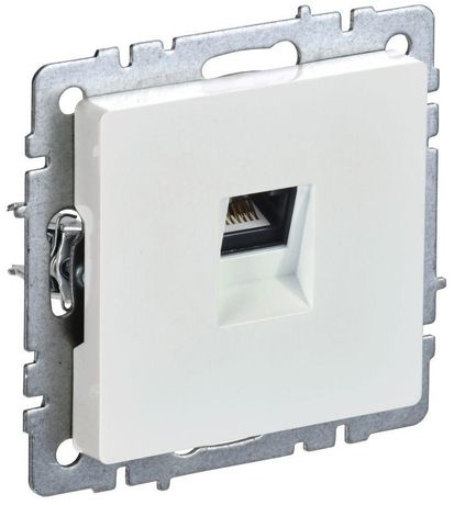 Розетка компьютерная СП RJ45 кат.6 BRITE РК11-БрЖ жемчуж. IEK BR-K10-2-K36