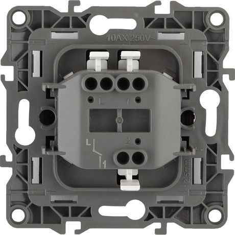 Выключатель одноклавишный скрытого монтажа графит 10А 250В автоматические (безвинтовые) ЭРА 12 12-1001-12 - Б0019272