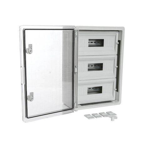 Корпус пластиковый распределительный ЩРН-45 IP65 прозрачная дверь 500х350х190 | PR08.26504 Промрукав Строитель