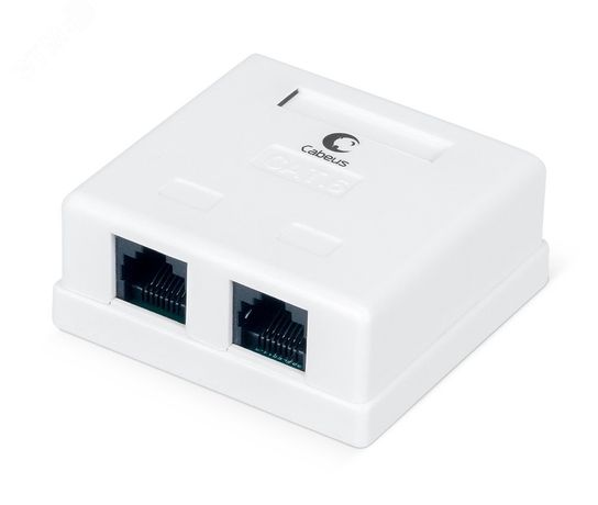 Розетка компьютерная RJ-45(8P8C), категория 6, двойная, внешняя, Dual IDC - WS-8P8C-Cat.6-2 Cabeus 7482c