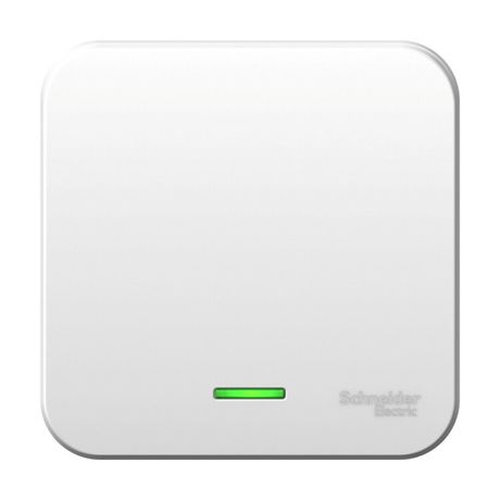 Выключатель BLANCA одноклавишный наружный (схема 1) с подсветкой и монтажной пластиной 10а 250b белый - BLNVA101121 APC