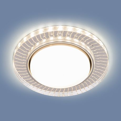 Светильник точечный встраиваемый 3033 GX53 CL/SL прозрачный/серебро с подсветкой | a045484 Elektrostandard