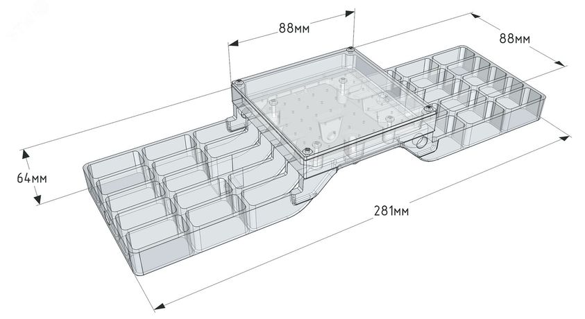 Светильник АТ-ДВО-07-33-35-О "Albatross" 33Вт 3200лм LED 4000К 120град. IP20 опал (решетка 100х100) Атон АТДВО073335О