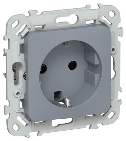 Розетка СП FLITE РСш11-1-ФлМ 16А с заземл. защ. шторками безвинтовое крепление механизм маренго IEK FI-R14-16-1-K35 IEK (ИЭК) арт. FI-R14-16-1-K35