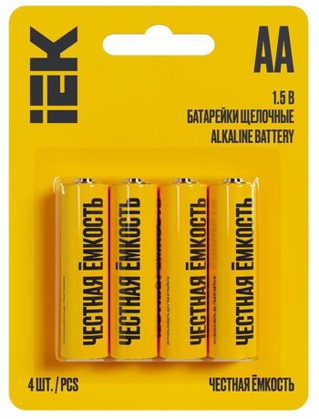 Батарейка щелочная Alkaline LR06/AA (4шт/блистер) IEK - ABT-LR06-OP-L04
